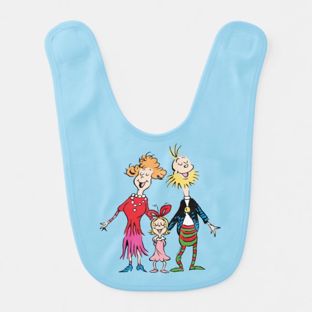 Cindy Lou Who's Family Portrait Baby Bib (Front)