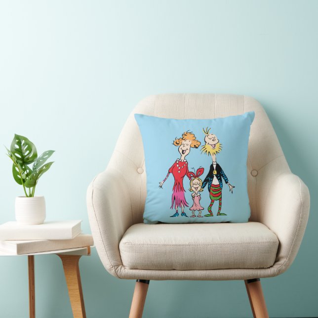 Cindy Lou Who's Family Portrait Throw Pillow (Chair)