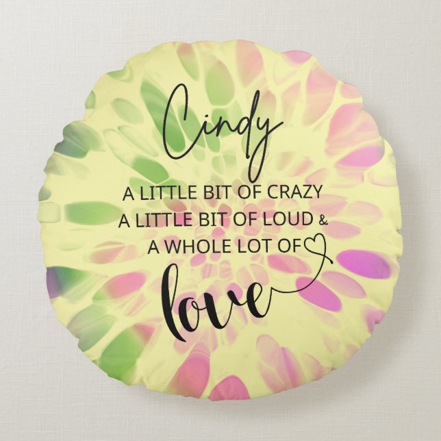 Cindy Love Round Pillow (Front)