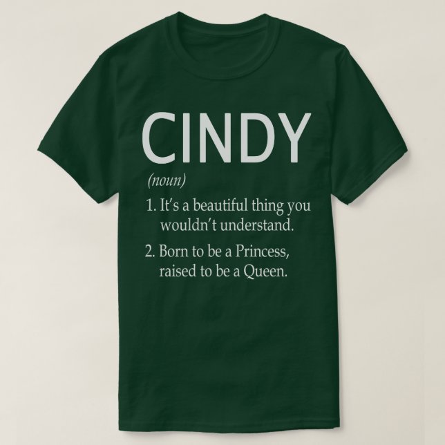 Cindy Name Gift 8 T-Shirt (Design Front)