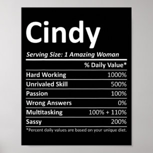 Cindy Nutrition D Name Funny Christmas Poster
