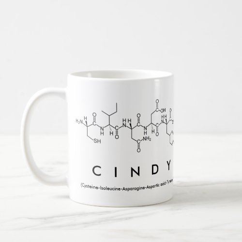 Cindy peptide name mug