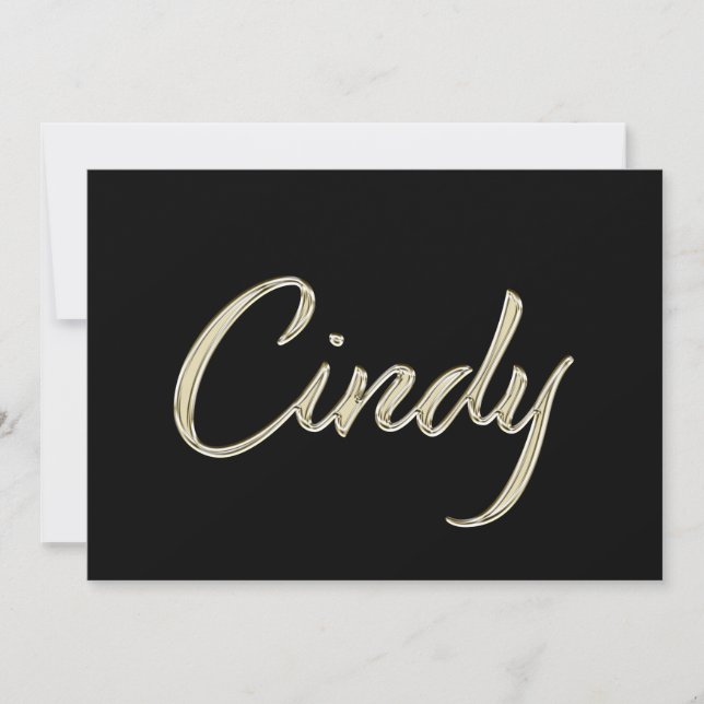 Cindy white gold Handwriting Card (Front)