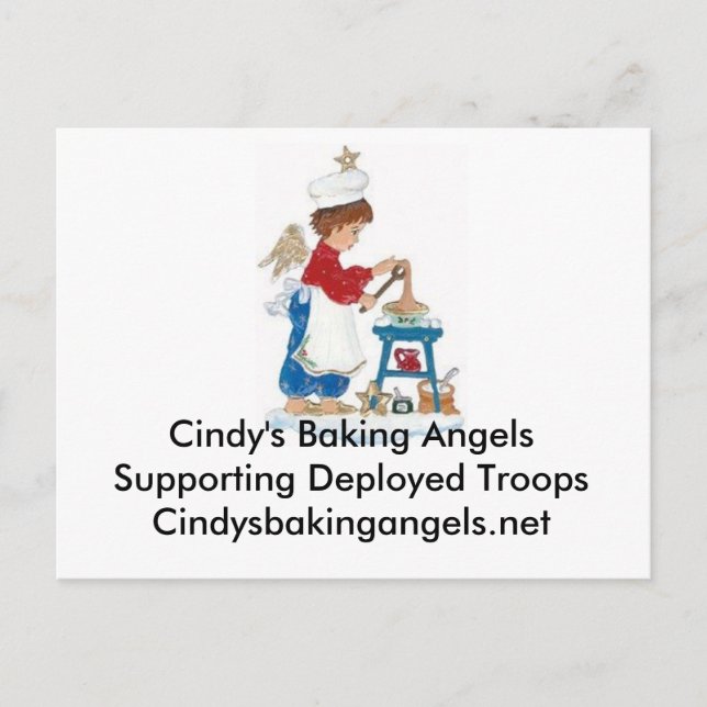 Cindy's Baking Angels Postcard for the Troops (Front)