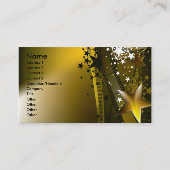 cinema1 , Name, Address 1, Address 2, Contact 1... Business Card (Front)
