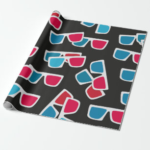 Cinema, 3d glasses pattern, seamless. wrapping paper