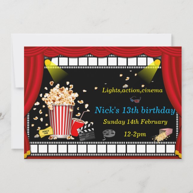 Cinema-action party invitation (Front)