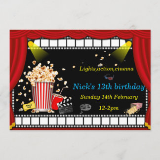 Cinema-action party invitation