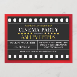 Cinema Birthday Party Any Age Theater Film Invitation