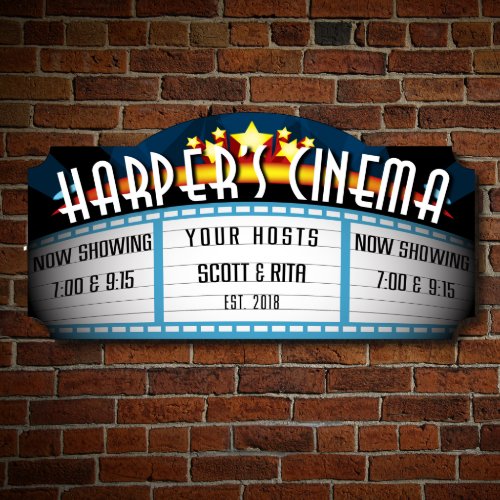 Cinema Blockbuster Home Theater Wooden Wall Sign