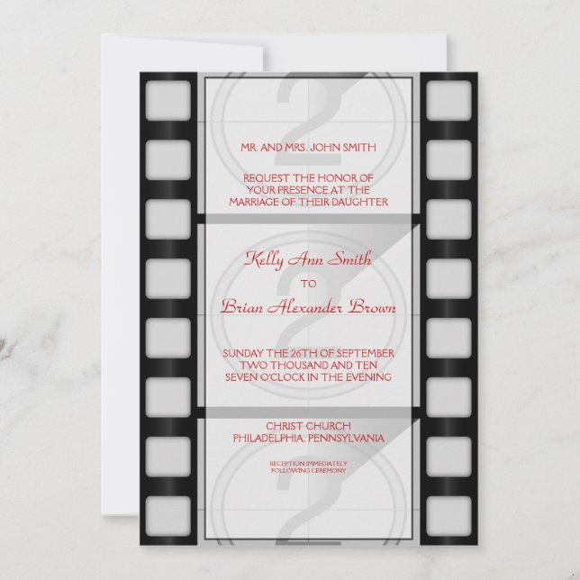Cinema Large Rectangular Invitation (Front)