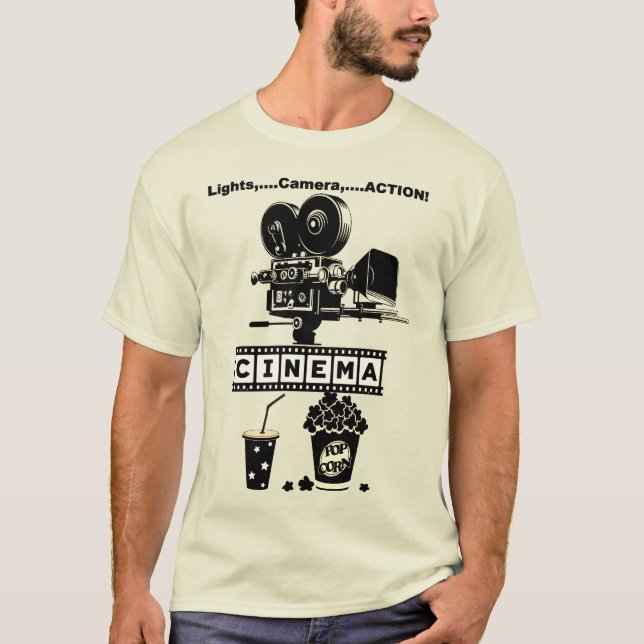 "CINEMA" Logo & Graphics T-Shirt (Front)