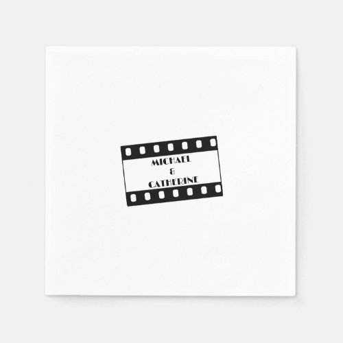 Cinema Movie Film Reel with Names  Napkins