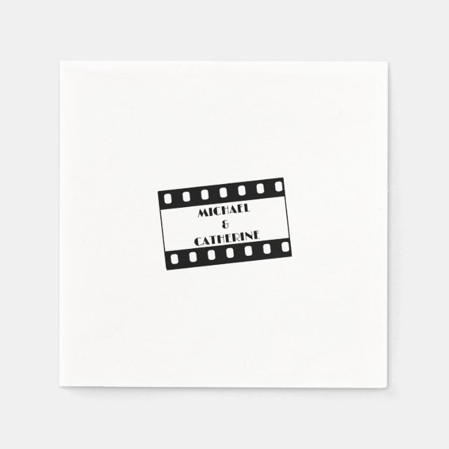 Cinema Movie Film Reel with Names  Napkins (Front)