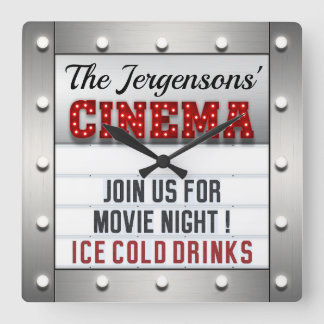 Cinema Movie Night Theater Theatre Wall Clock