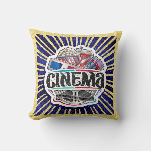 Cinema Movie Night Throw Pillow