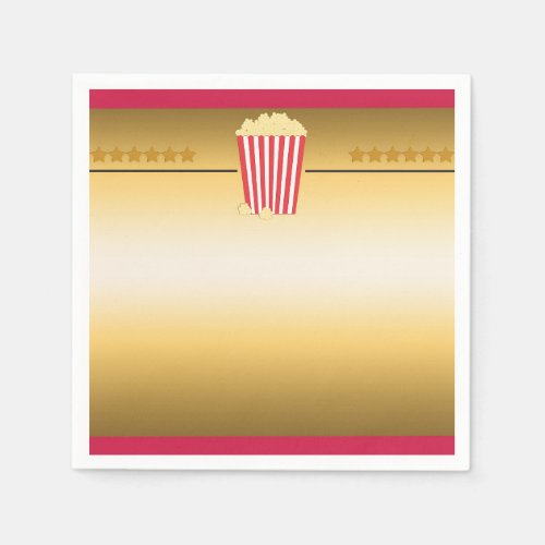 Cinema Movie Popcorn Ticket Birthday Party Napkins
