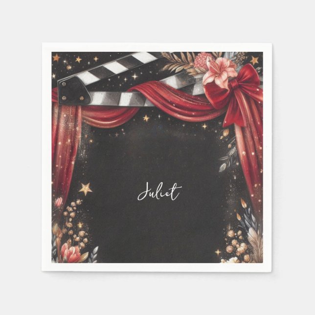 Cinema Movie Ticket Most Popular Bridal Shower Napkins (Front)