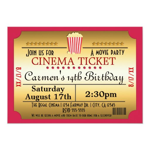 Cinema Party Invitations 9