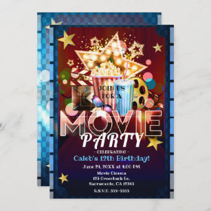 Cinema Movies Movie Night Birthday Party Invitation