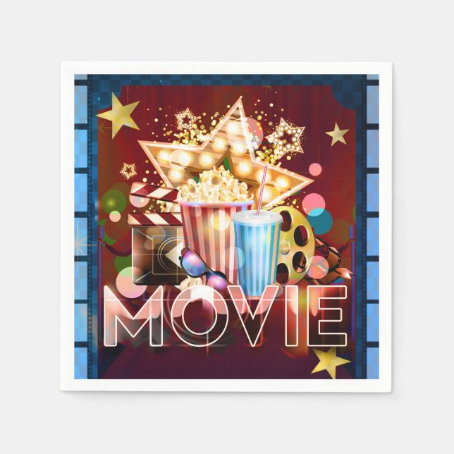 Cinema Movies Movie Night Birthday Party Napkins (Front)