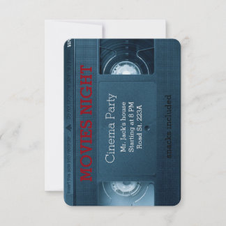 Cinema movies night home house  party invitation