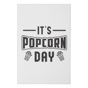Cinema Popcorn Day Snack Movie Pop Film Gift Faux Canvas Print