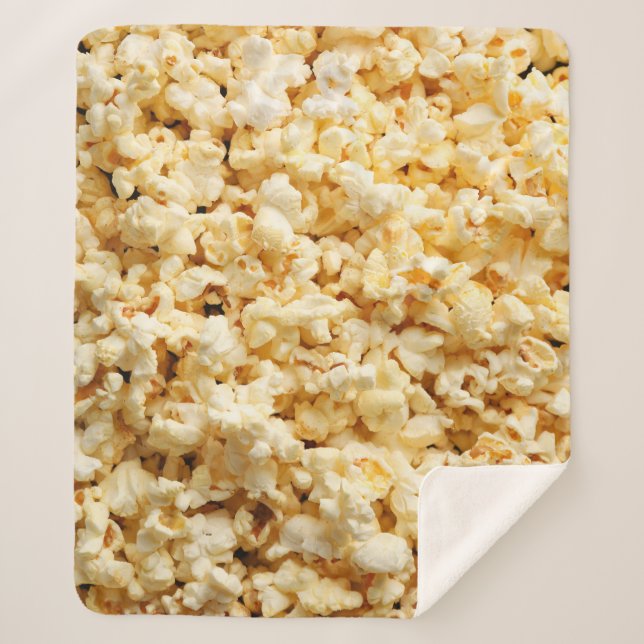Cinema Popcorn Full Background. Sherpa Blanket (Front)