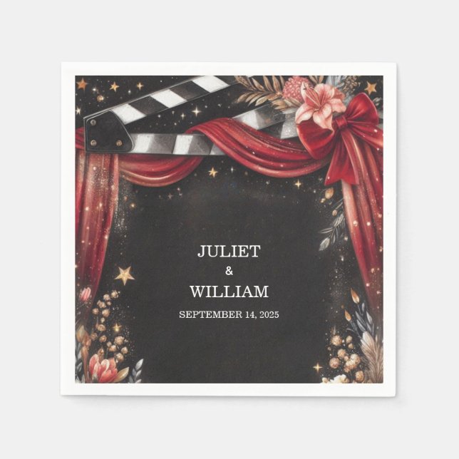 Cinema Retro Movie Ticket Most Popular Wedding Napkins (Front)