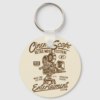 Cinema Scope Classic Retro Hollywood Camera Motion Keychain