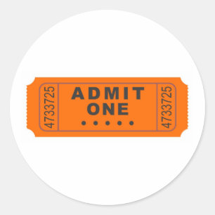 Cinema Ticket Classic Round Sticker