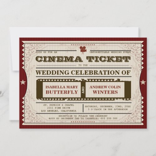 Cinema Ticket _ Wedding Invitation