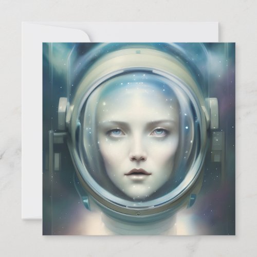 Cinematic Artistic Piece of a Beautiful Astronaut  Note Card