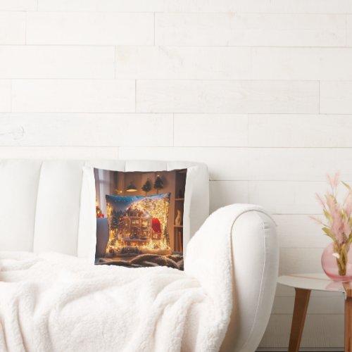 Cinematic Elegance Santas Enchanted Pillow 