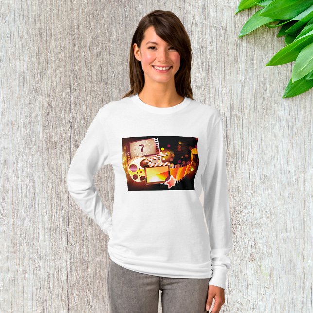 Cinematic Film Reel and Clapperboard T-Shirt (Creator Uploaded)