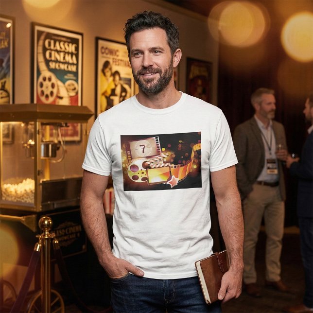 Cinematic Film Reel and Clapperboard T-Shirt (Creator Uploaded)