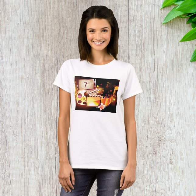 Cinematic Film Reel and Clapperboard T-Shirt (Creator Uploaded)