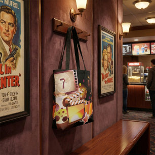 Cinematic Film Reel and Clapperboard Tote Bag