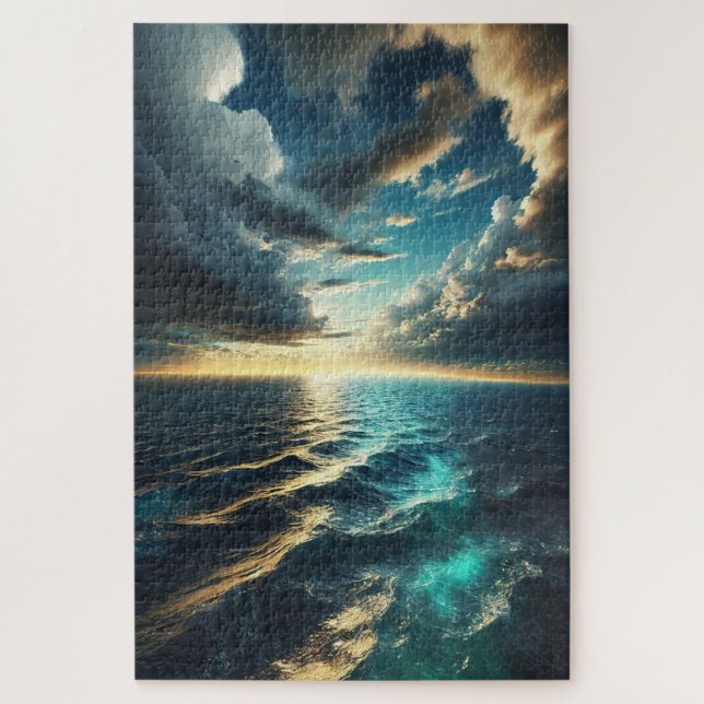 Cinematic Ocean Horizon - Fine Art Puzzle (Vertical)
