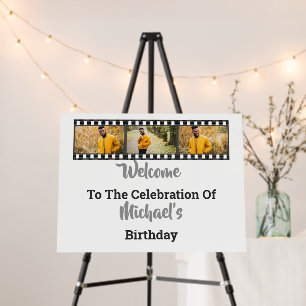Cinematic Photo Strip Birthday Welcome Board