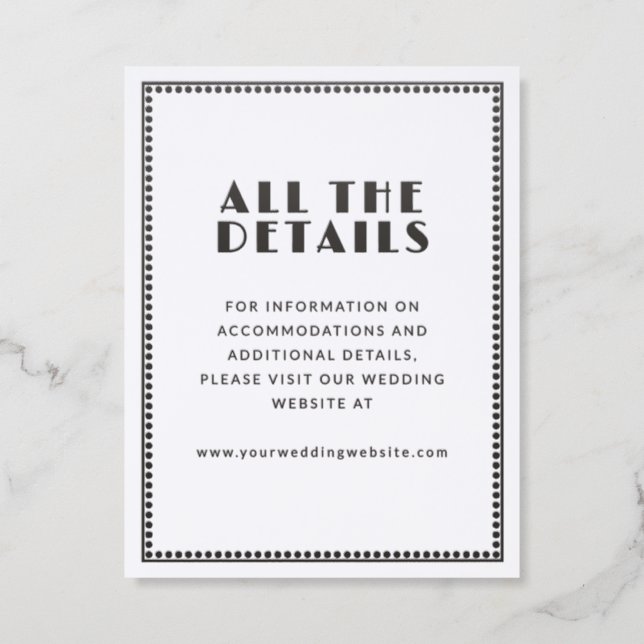 Cinematic Wedding Letterpress Enclosure Card (Front)