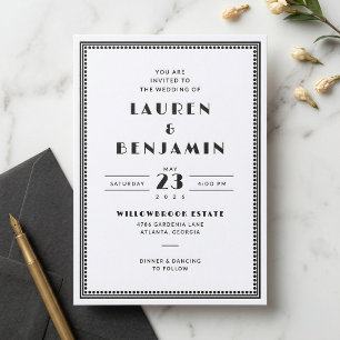 Cinematic Wedding Letterpress Invitation