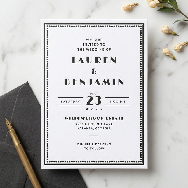 Cinematic Wedding Letterpress Invitation (Creator Uploaded)