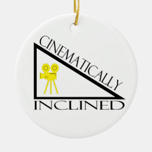 Cinematically Inclined Ceramic Ornament