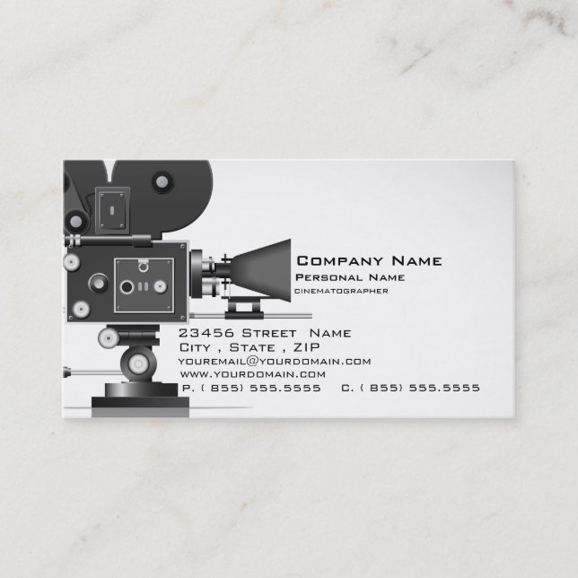Cinematographer Cinema  Business Card (Front)
