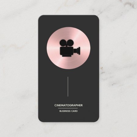 Cinematographer - Faux Rose Gold Business Card