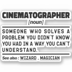 Cinematographer Noun Film Camera Operator Cool Sticker
