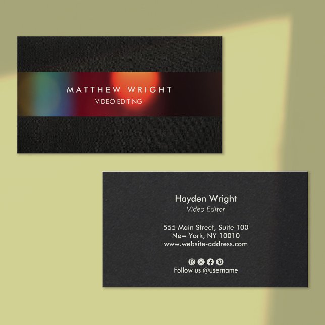 Cinematographer Video Editing Filmmaker Business Card (Creator Uploaded)