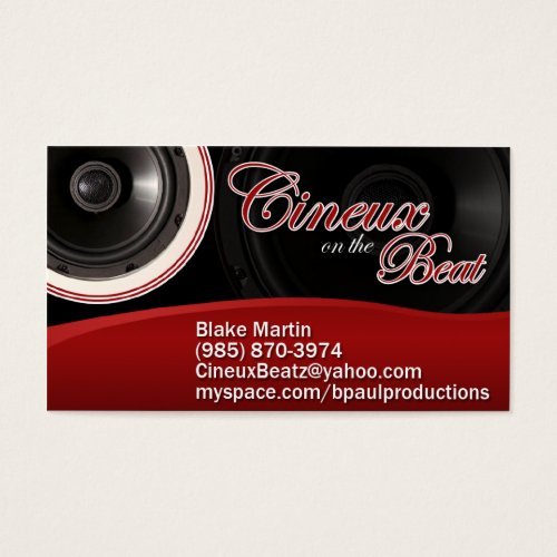 Cineux on the Beat Business Card Templates