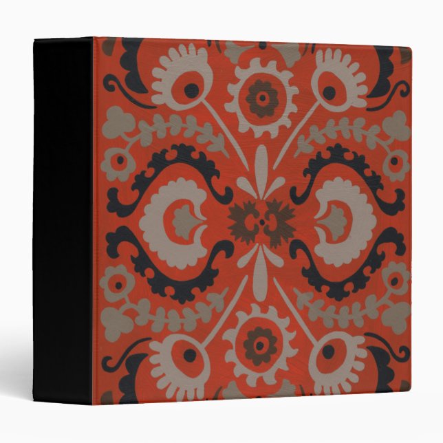 Cinnabar Suzani I 3 Ring Binder (Front/Spine)